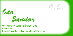 odo sandor business card
