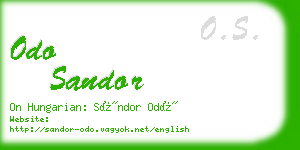 odo sandor business card